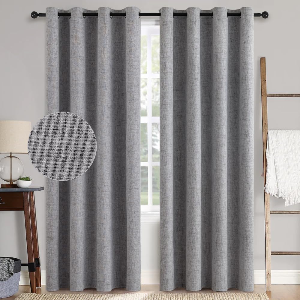 Miulee Tende Oscuranti con Occhielli 260x140 cm, Grigio Chiaro
