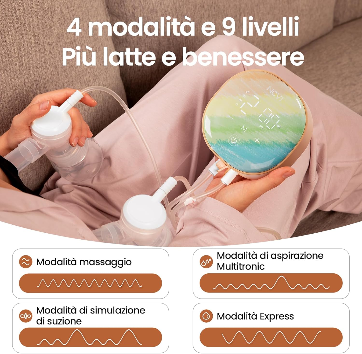 Ncvi Tiralatte Elettrico Doppio, Ricaricabile - immagine 3