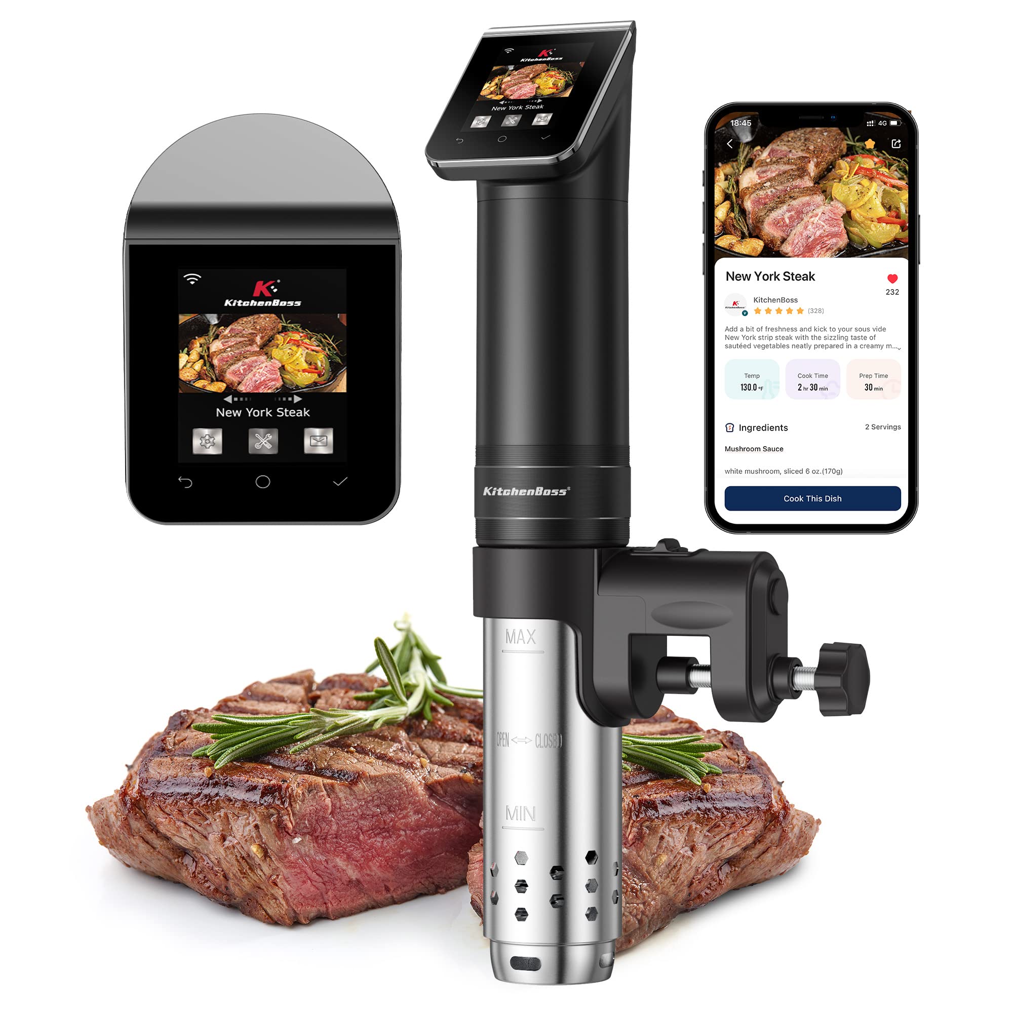 KitchenBoss Wifi Sous Vide Roner G330 WLAN 1100W