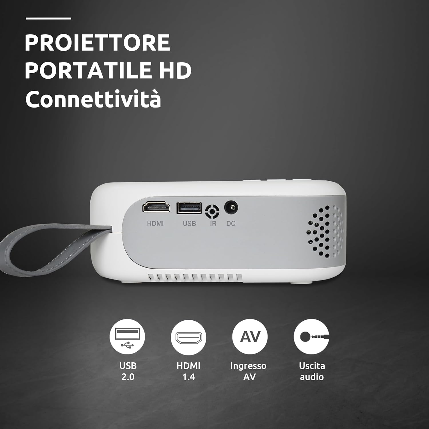Strong Mini Proiettore N1 HD 720p, Bianco - immagine 4