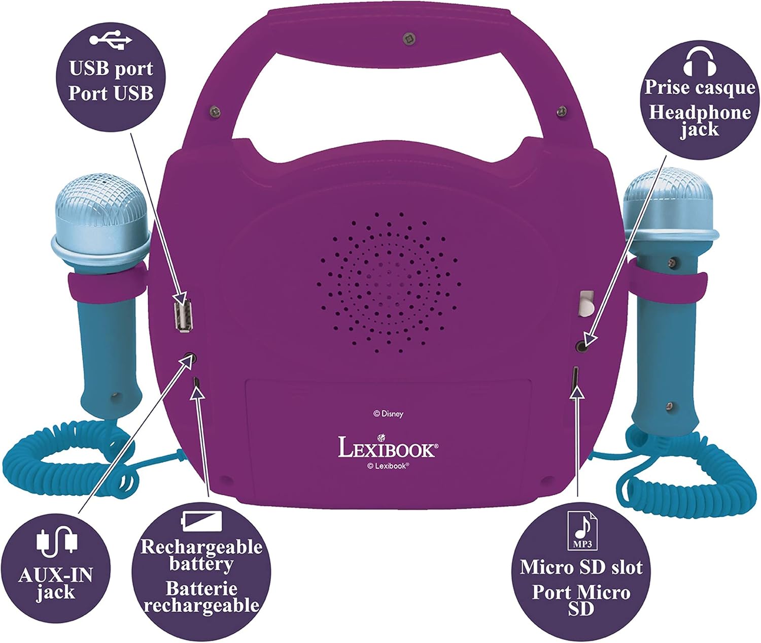 Lexibook Frozen - Lettore Karaoke Portatile per Bambini - immagine 3