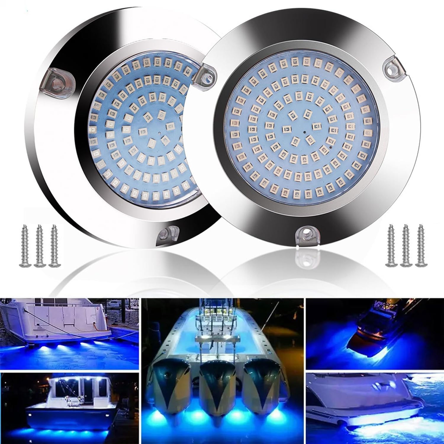 Greluma Luci Subacquee per Barca 90 LED, Blu (2 pz)