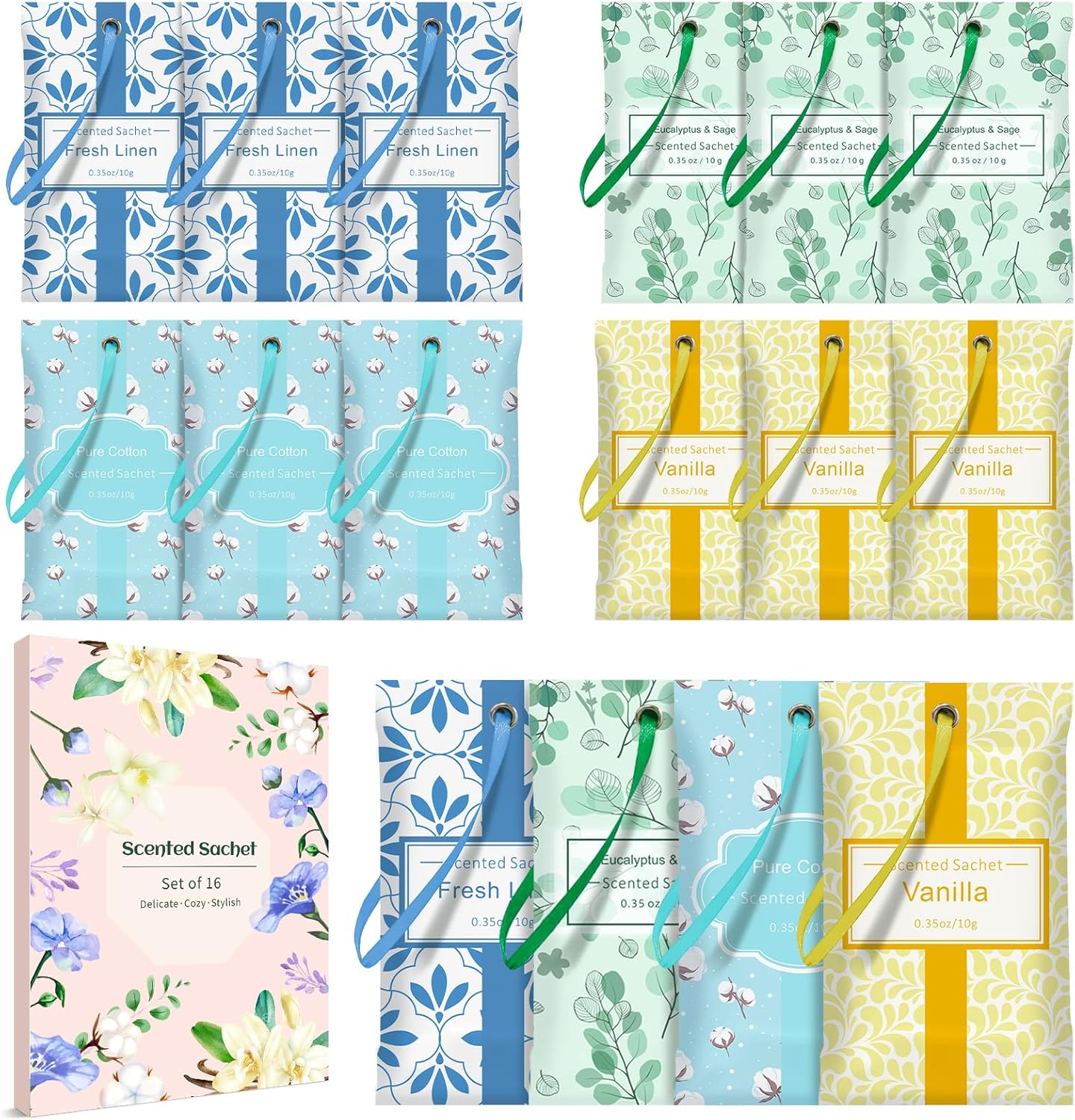 Scentorini Sacchetti Profumati per Cassetti - 16 Bustine - immagine 1