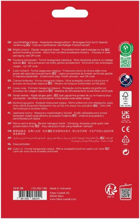 Faber-castell Hexagonal-Buntstifte ECO, 36er Kartonetui - immagine 2