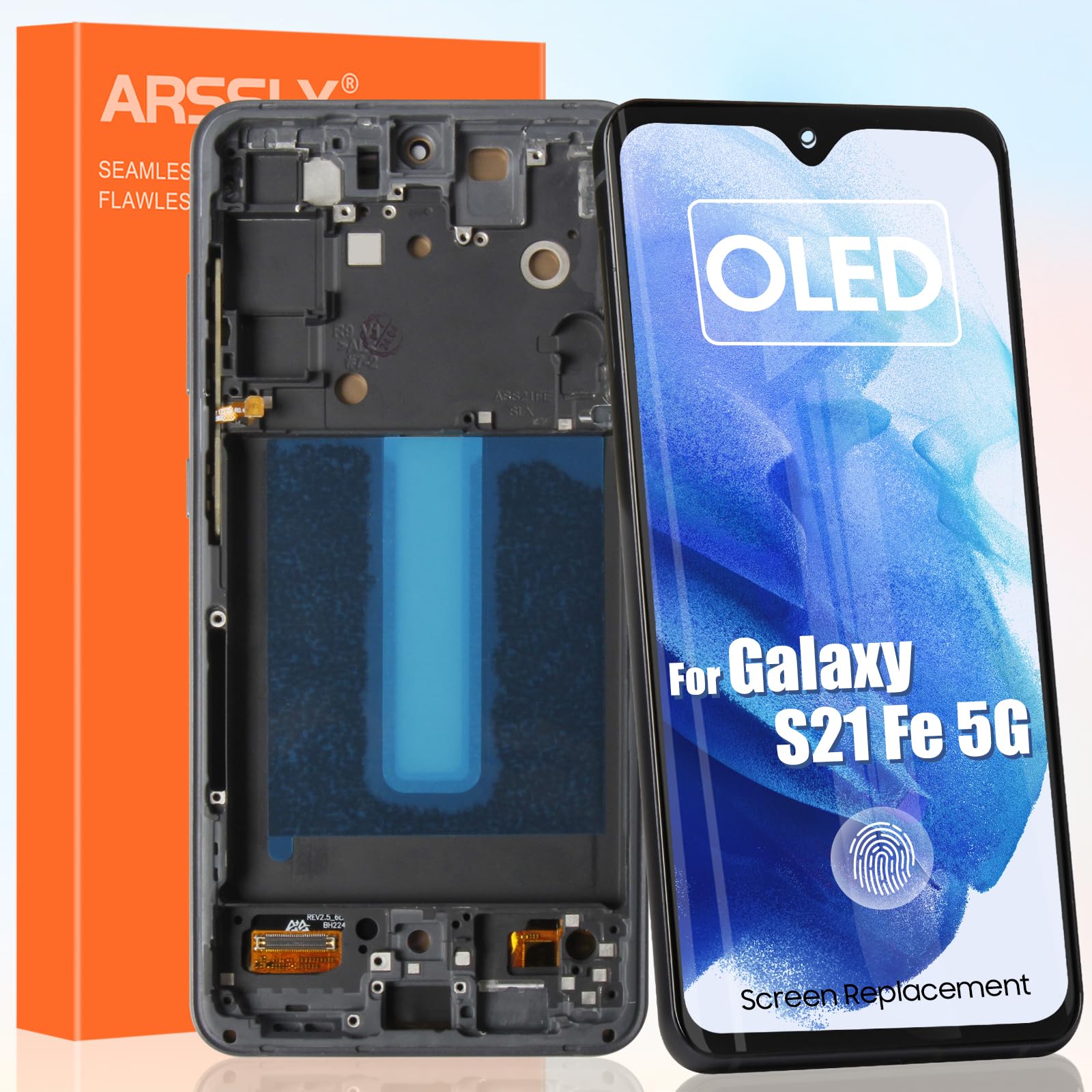 Display OLED LCD per Samsung Galaxy S21 FE 5G, Nero
