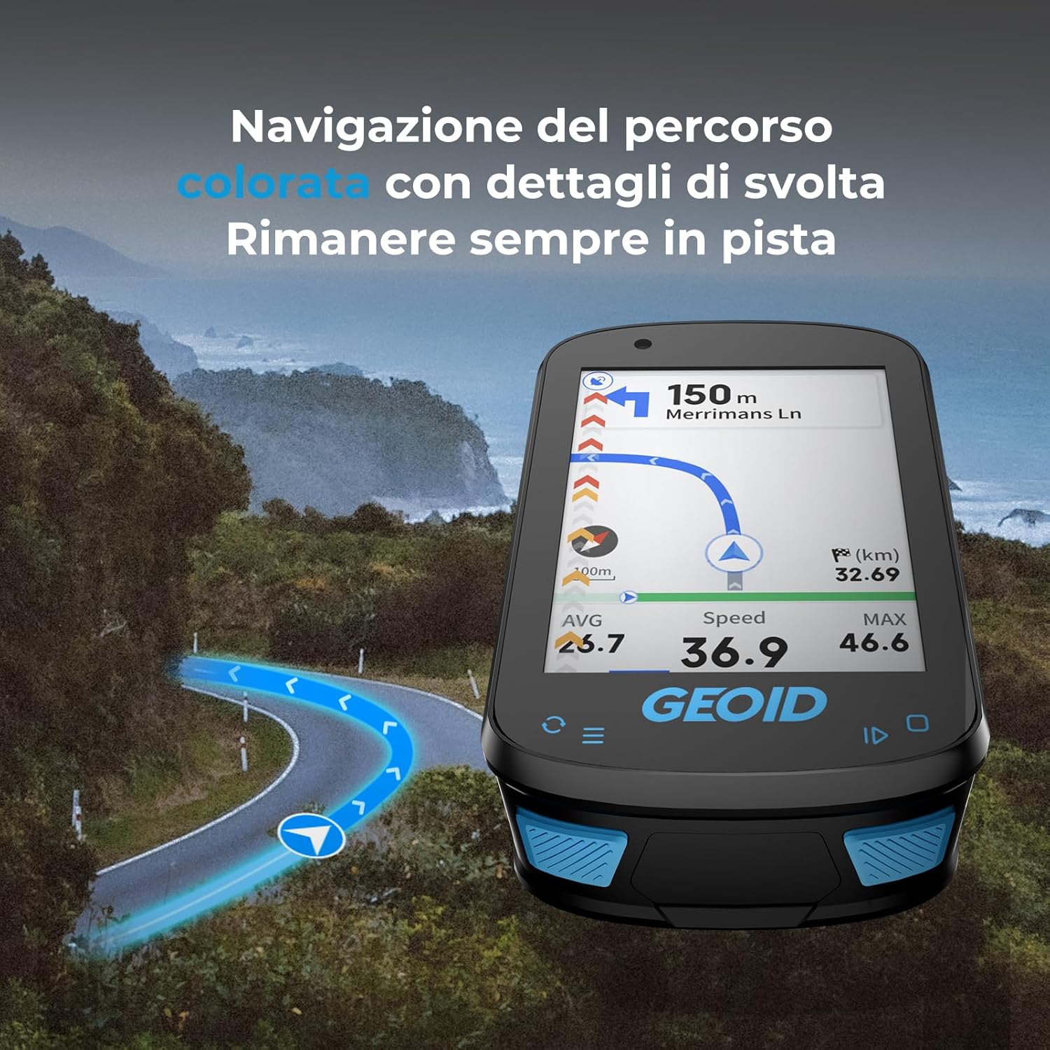 Geoid CC600 Ciclocomputer Bici GPS 2,4" Colori - immagine 4