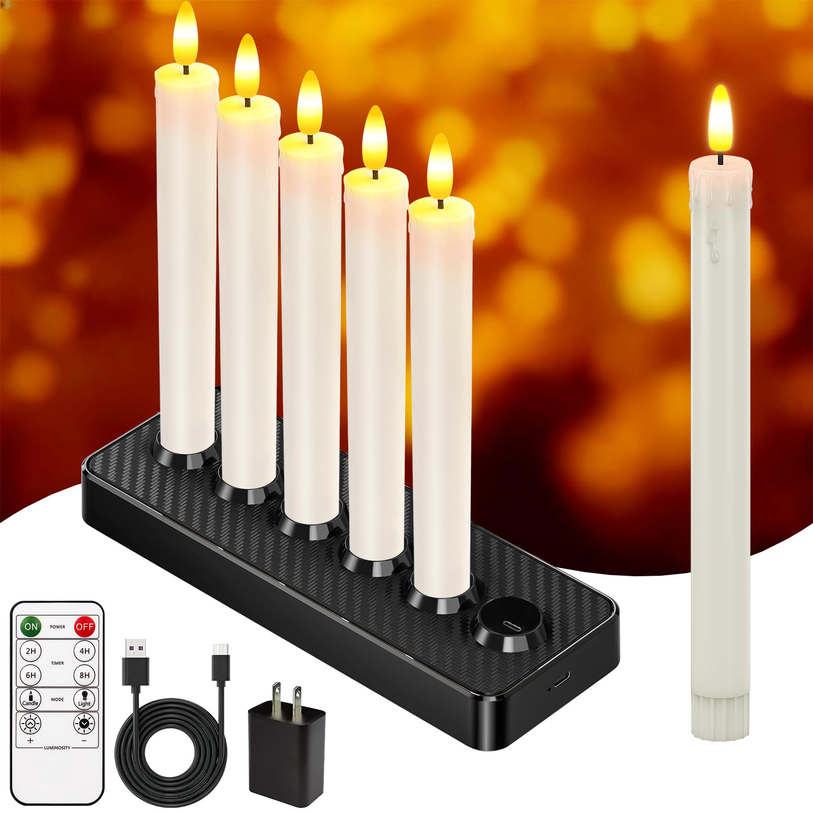 Hl Candele Ricaricabili Senza Fiamma con Timer (6 pezzi)