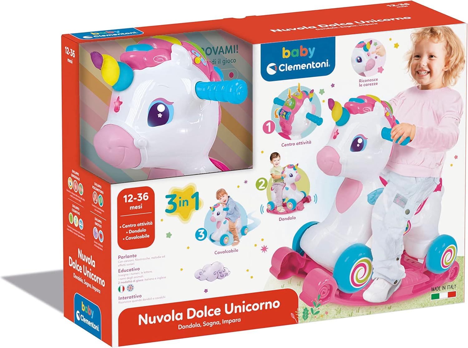 CLEMENTONI - Nuvola Dolce Unicorno - Ride On Educativo - immagine 2