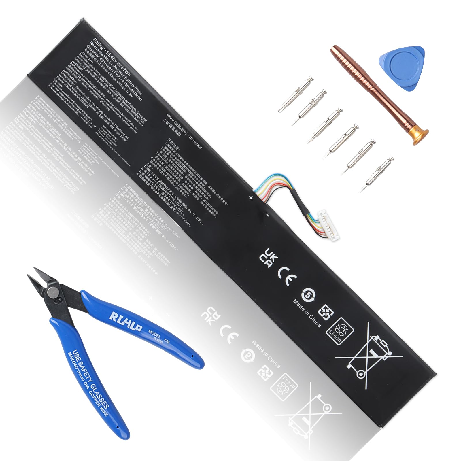 Jimacro Batteria C41N2208 per Asus ROG Ally (2023)