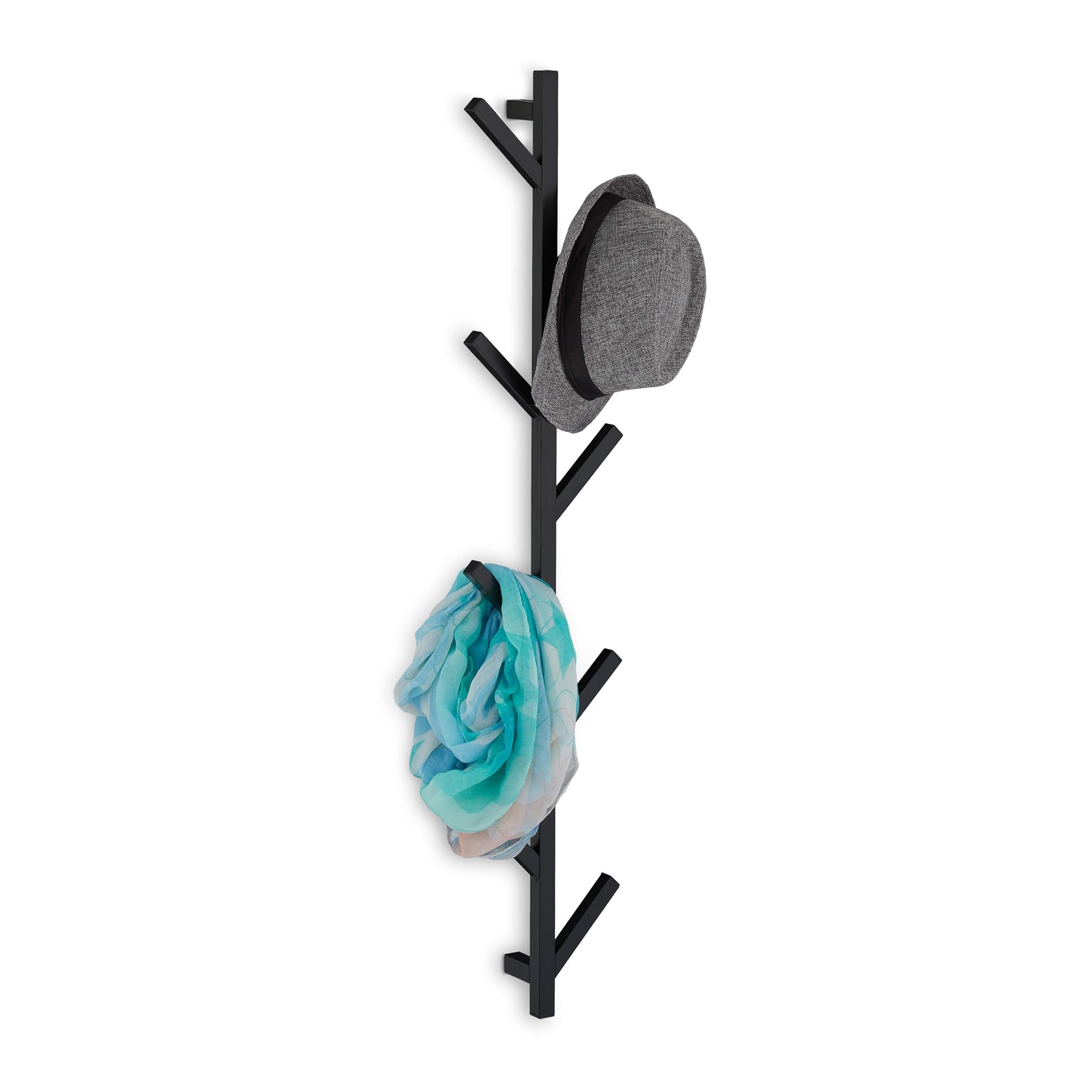 Relaxdays Attaccapanni da Parete con 8 Ganci, Nero