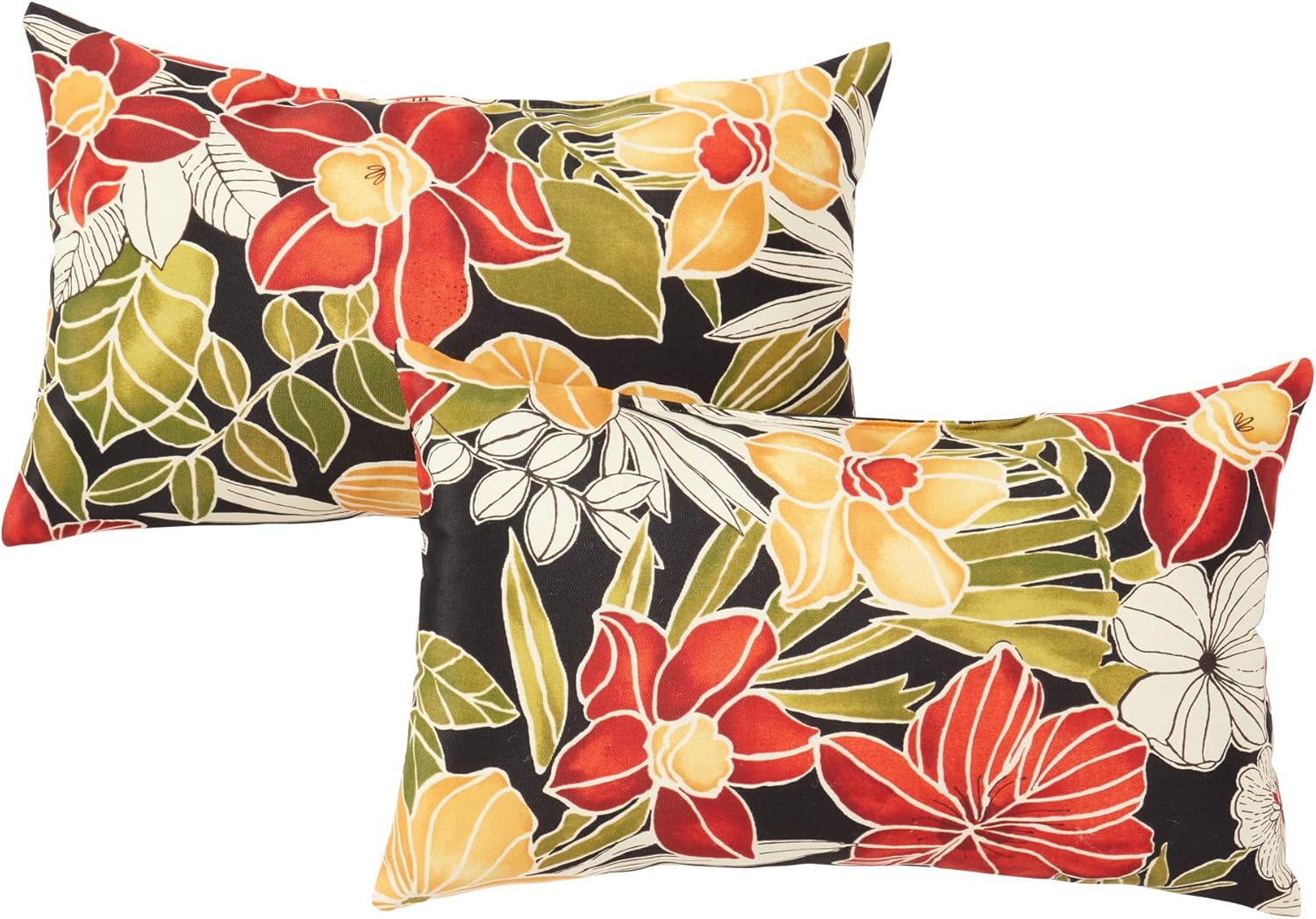 Greendale Home Fashions Aloha - Cuscino rettangolare per esterni, 2 pezzi