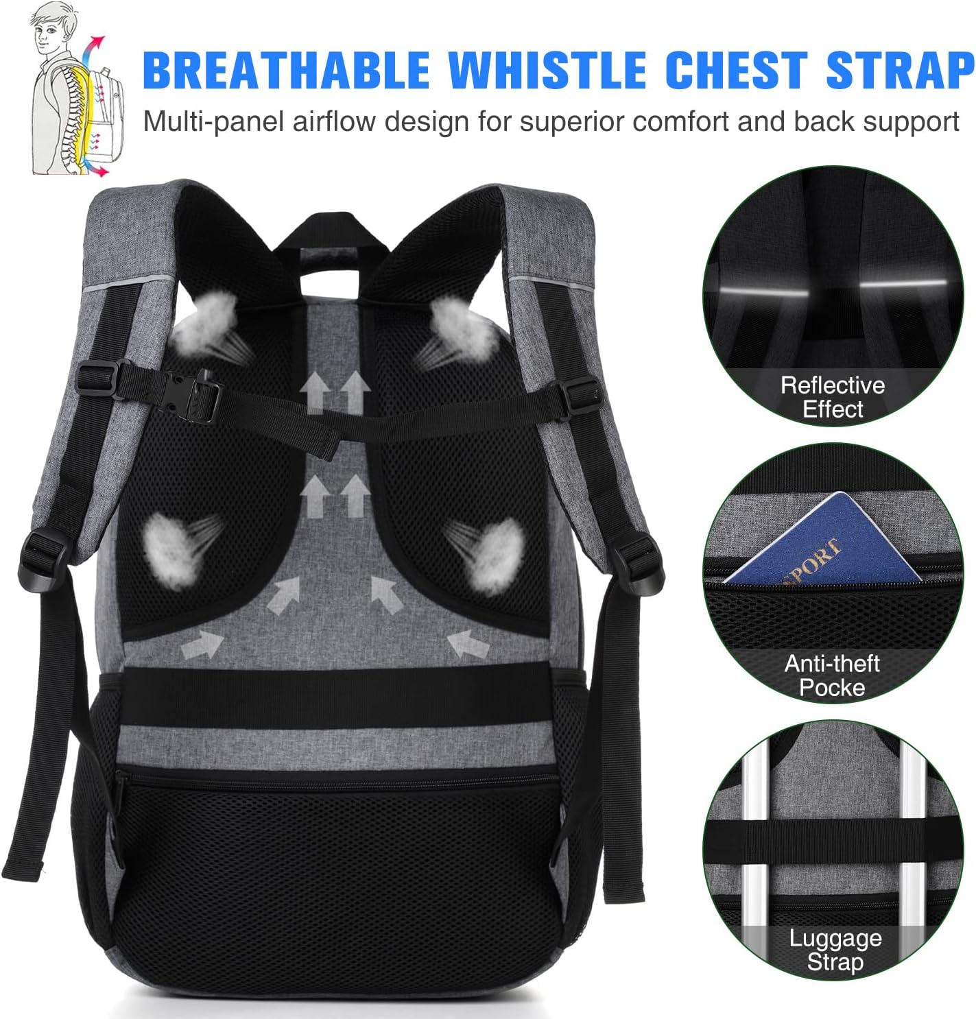 YAMTION Zaino Scuola per Uomo e Donna - immagine 6