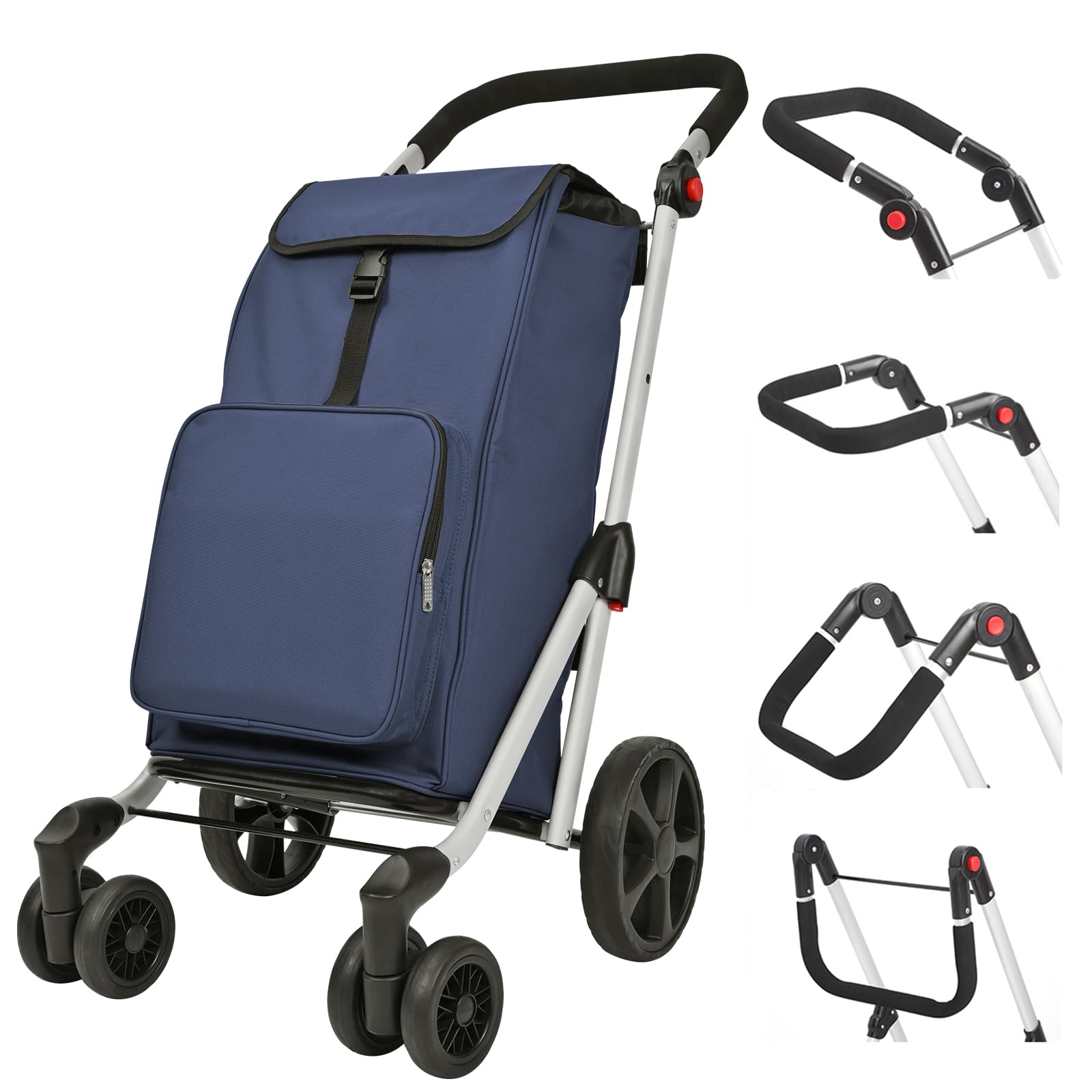 Leuya Abc Carrello Portaspesa Pieghevole 45L, Blu