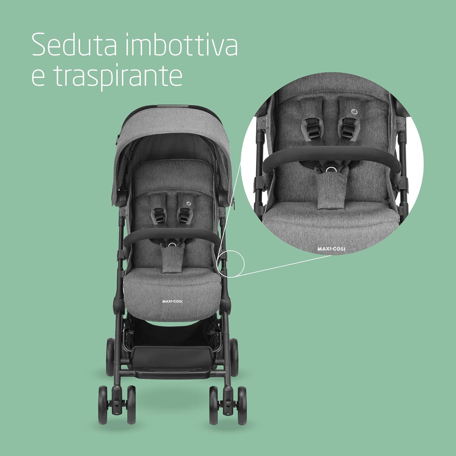 Maxi-cosi Lara2 Passeggino Leggero da Viaggio, Select Grey - immagine 5