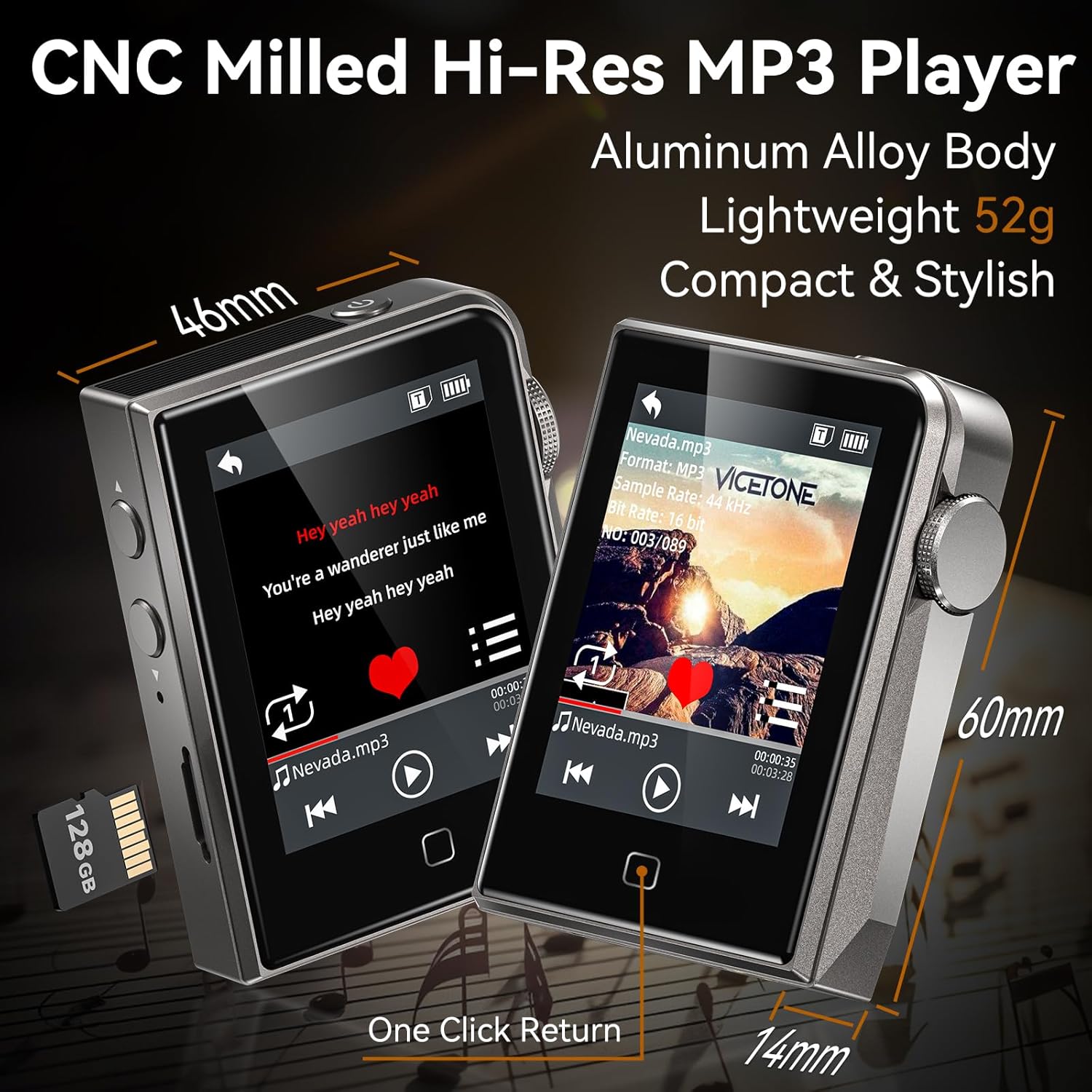 Lettore MP3 HiFi 64GB con DAC DSD e Schermo Touch 2" - immagine 3