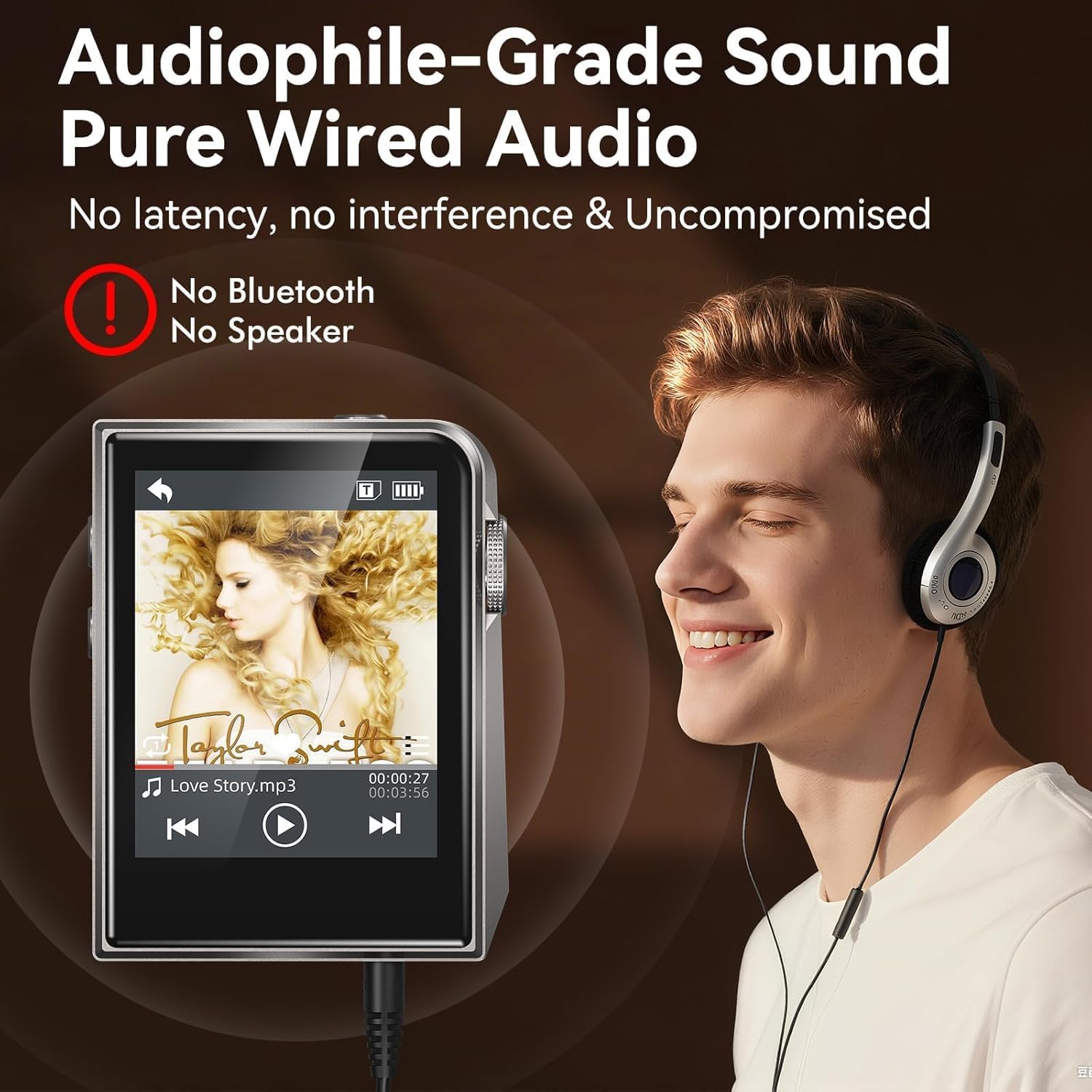 Lettore MP3 HiFi 64GB con DAC DSD e Schermo Touch 2" - immagine 5