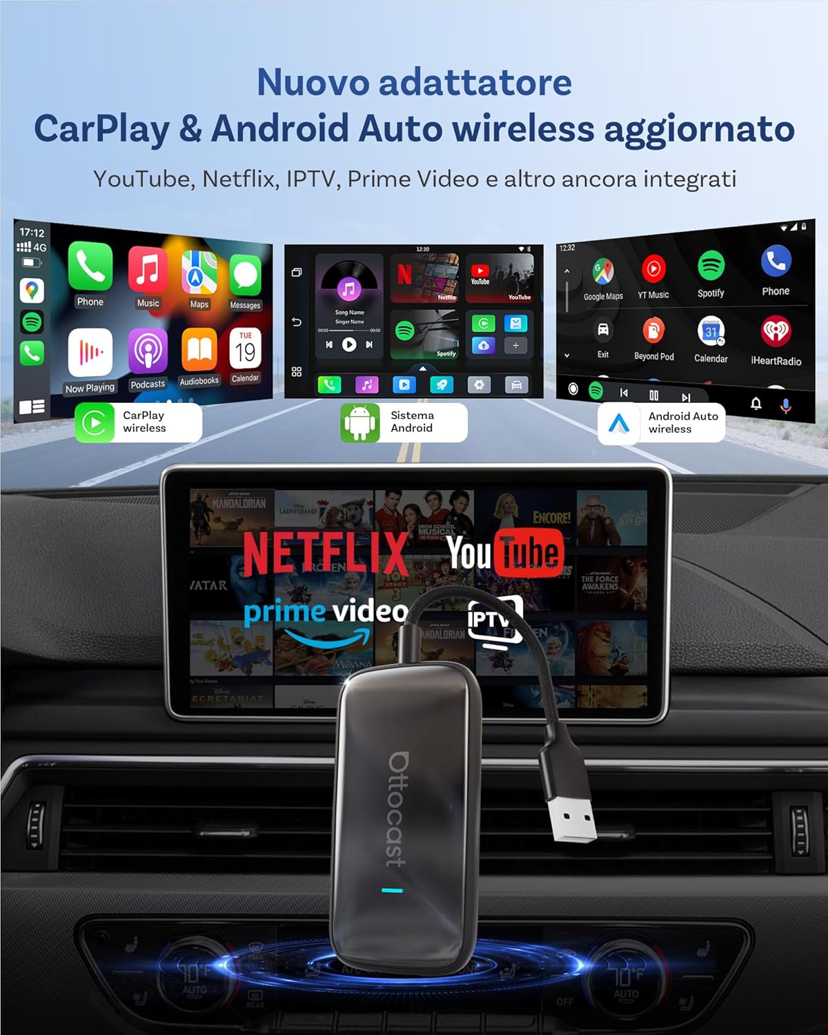 Ottocast Play2video Ultra - Adattatore CarPlay & Android Auto - immagine 3