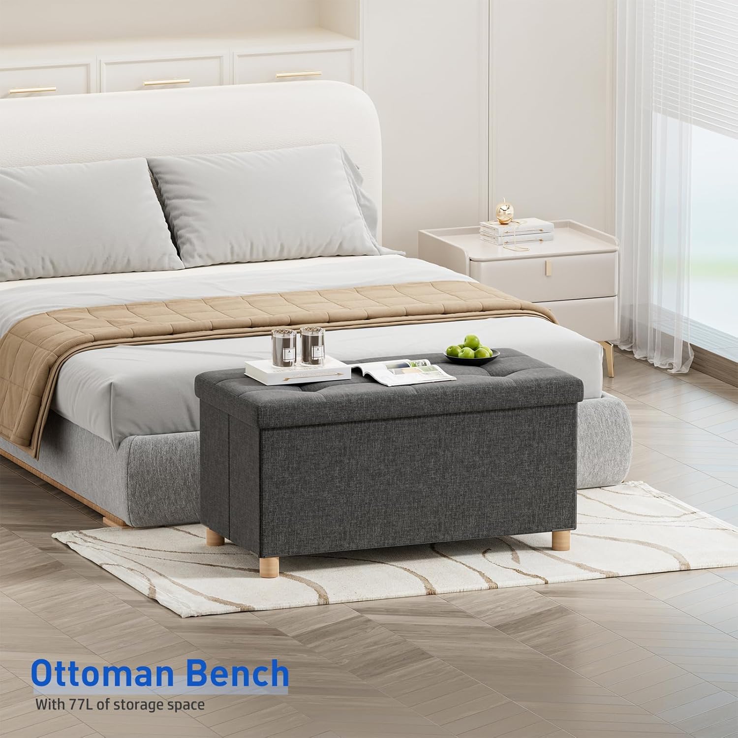 Brian & Dany Pouf Contenitore Rettangolare, Grigio - immagine 2