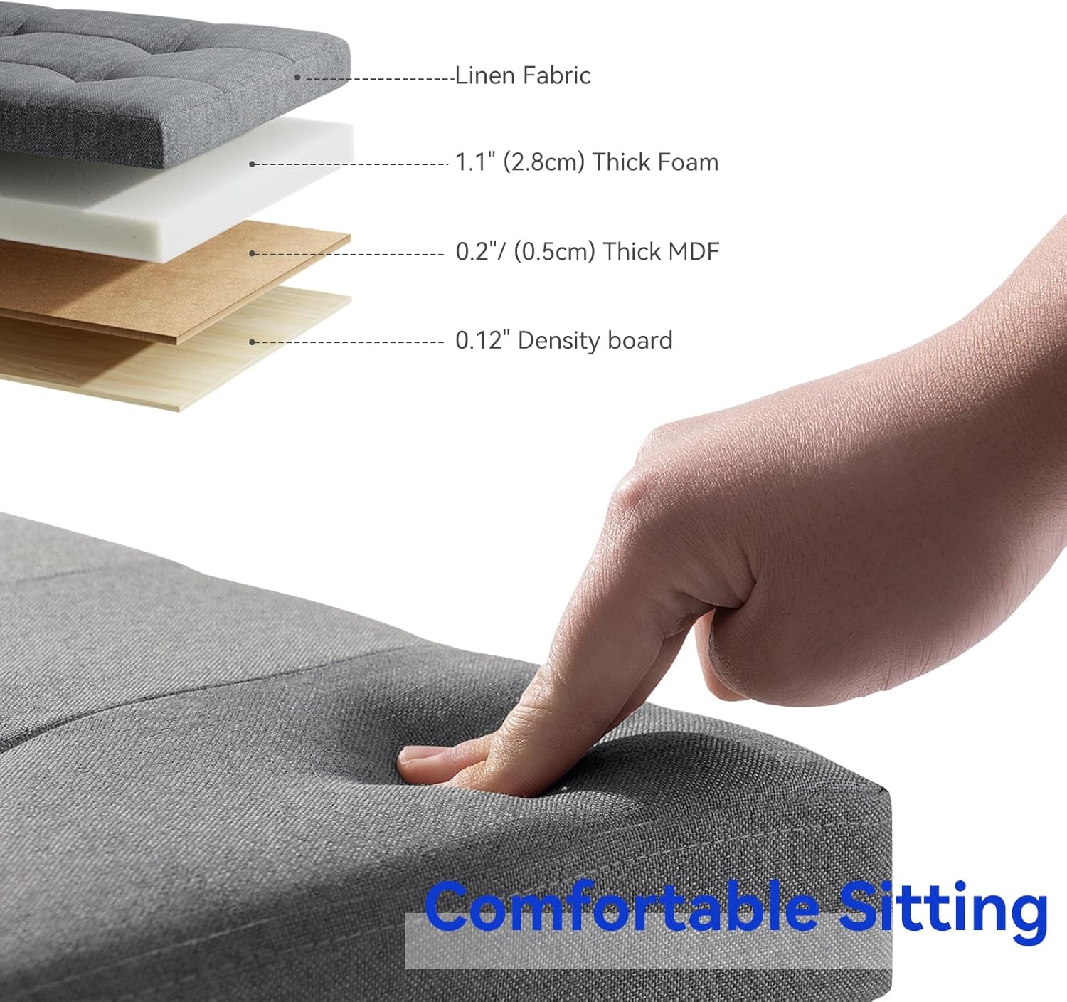 Brian & Dany Pouf Contenitore Rettangolare, Grigio - immagine 4