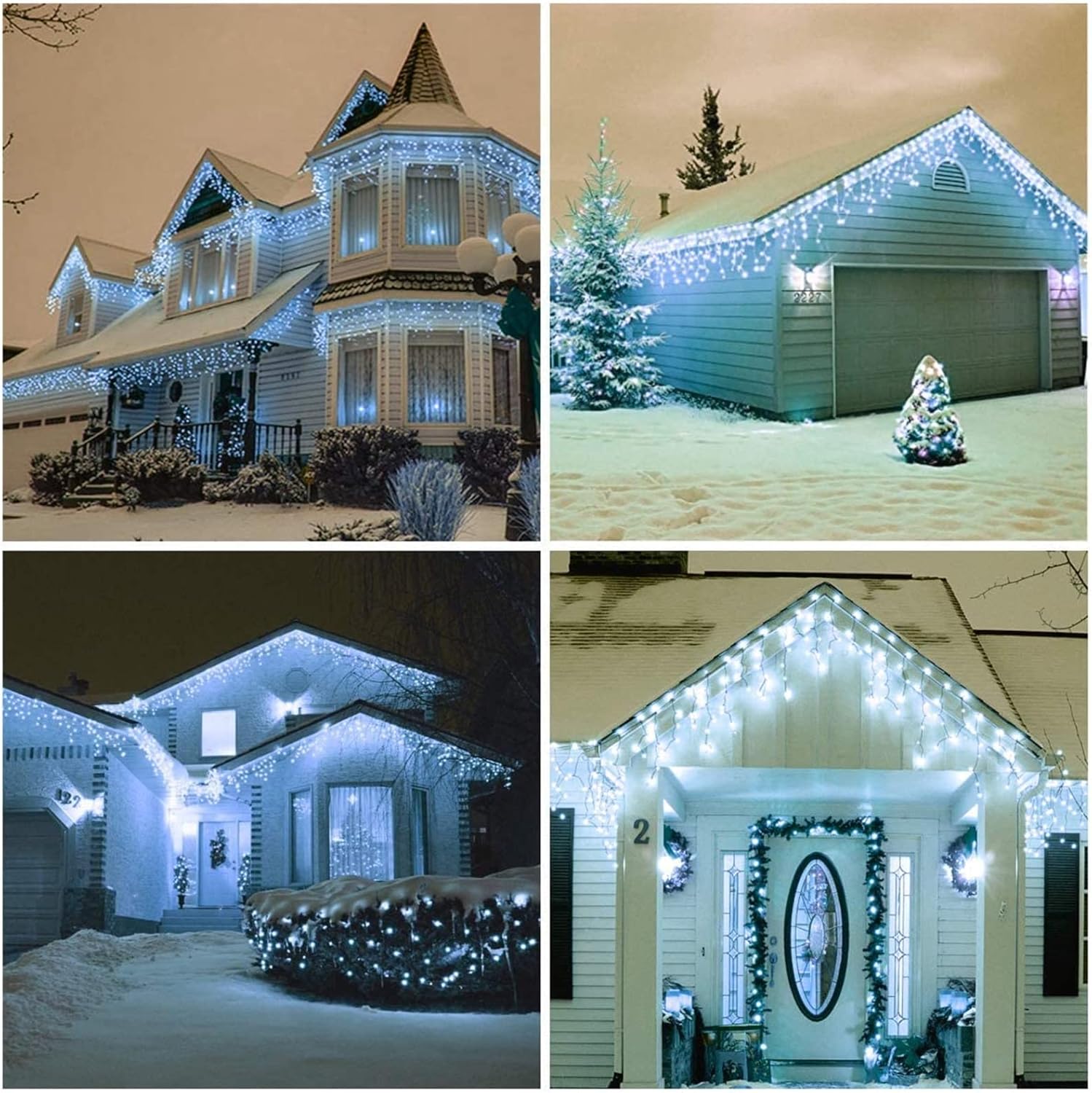 Cascata Luci da Esterno 480 LED 19M, Bianco Freddo - immagine 6