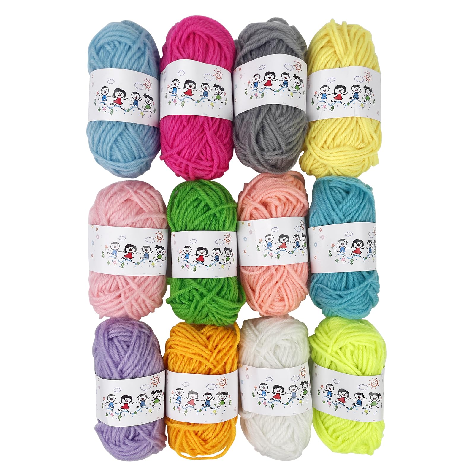 Fousenuk 12 Colori Lana Gomitoli Offerta, 10g/20m Lana per Uncinetto, Cotone per Uncinetto Filo Filato Crochet Yarn, Acrilica Multicolore per Lavori Maglia Gomitolo Progetti di Bricolage