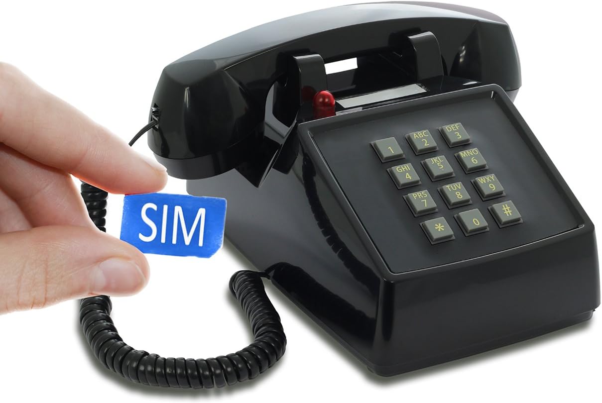Opis Technology PushMeFon Mobile 4G - Telefono da Tavolo Retrò, Nero - immagine 1