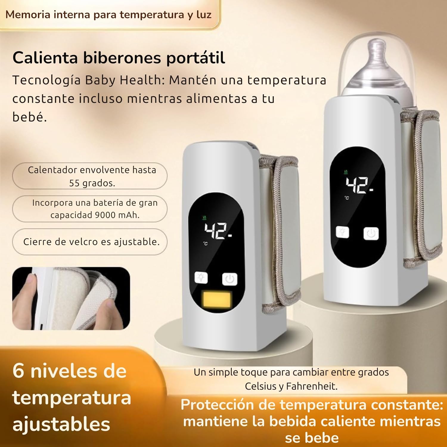 Scaldabiberon Portatile 9000 mAh con Schermo - immagine 2