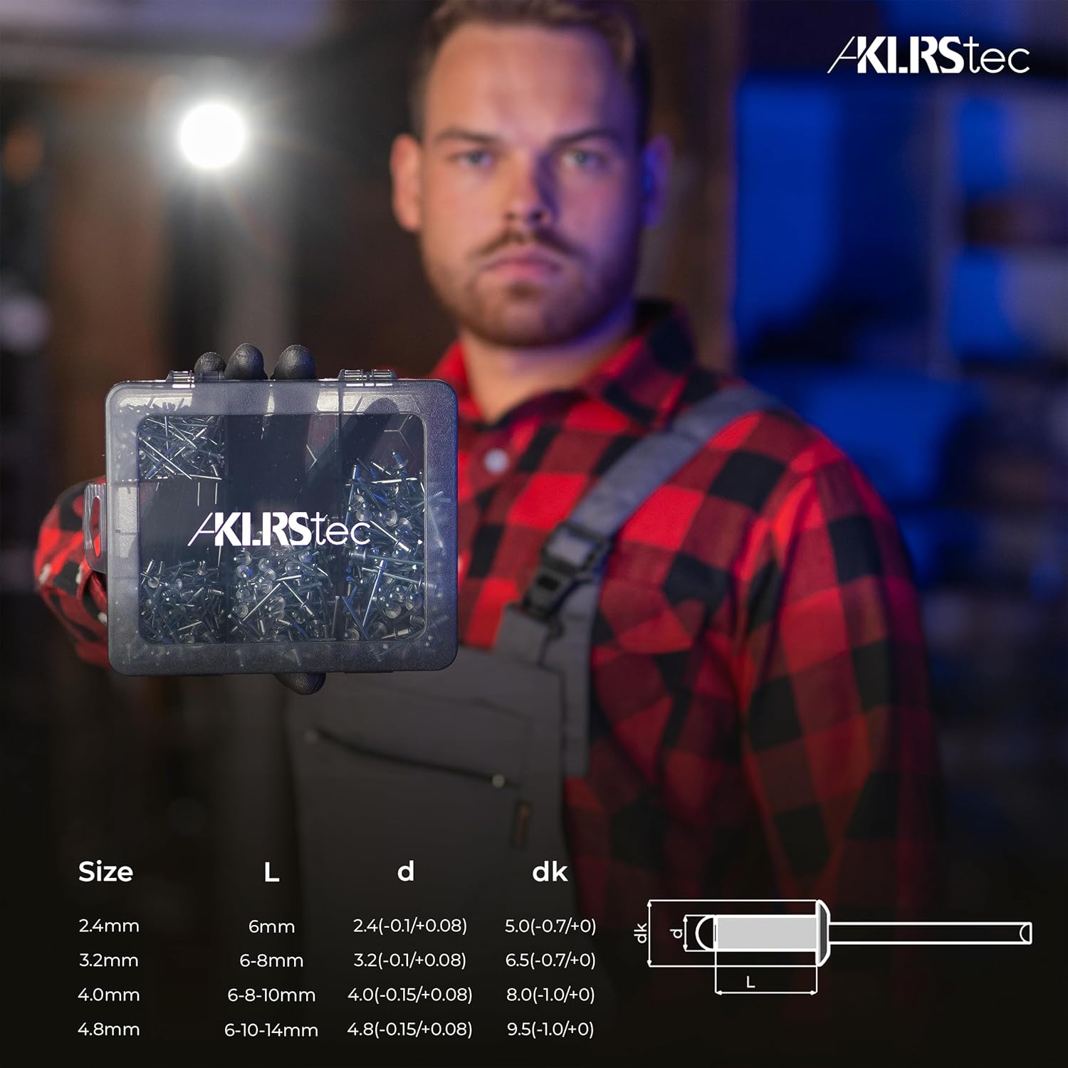 KLRStec Professionali Set Rivetti Ciechi [500pz] - immagine 6