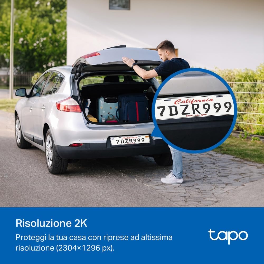 Tapo Telecamera Wi-Fi Esterno 2K 3MP 360° IP65 - immagine 5