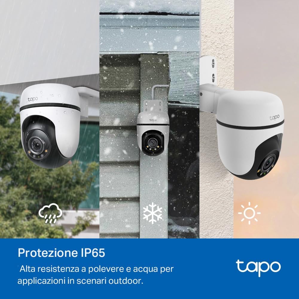 Tapo Telecamera Wi-Fi Esterno 2K 3MP 360° IP65 - immagine 7
