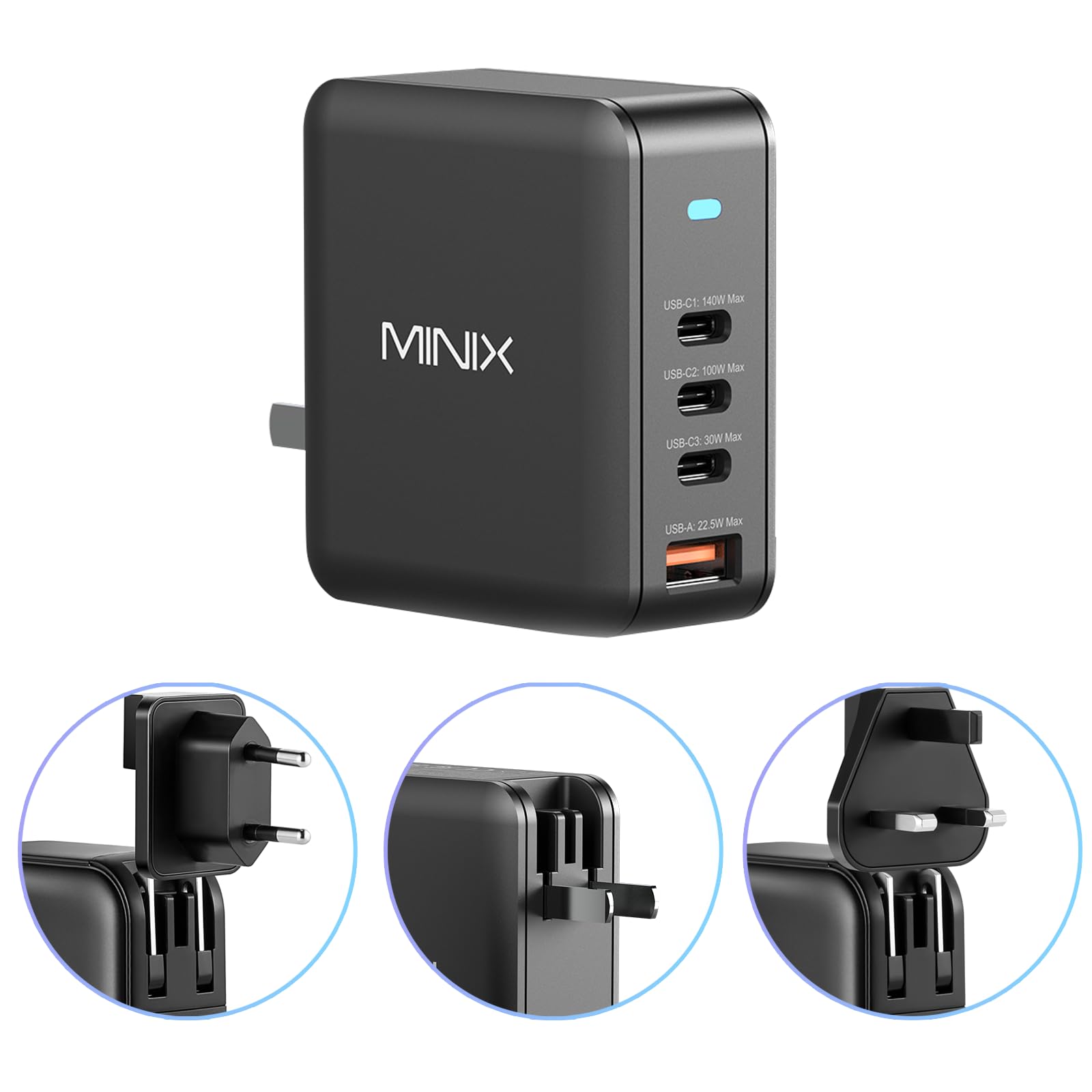 Minix Caricatore USB C 165W GaN II PD3.1
