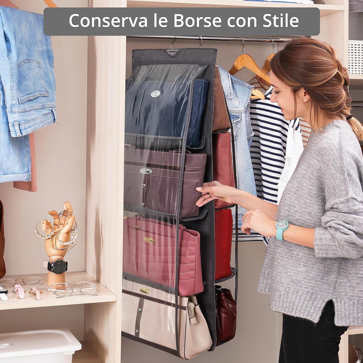 Winter Shore Portaborse da Armadio Appendibile - Set da 2 - immagine 4