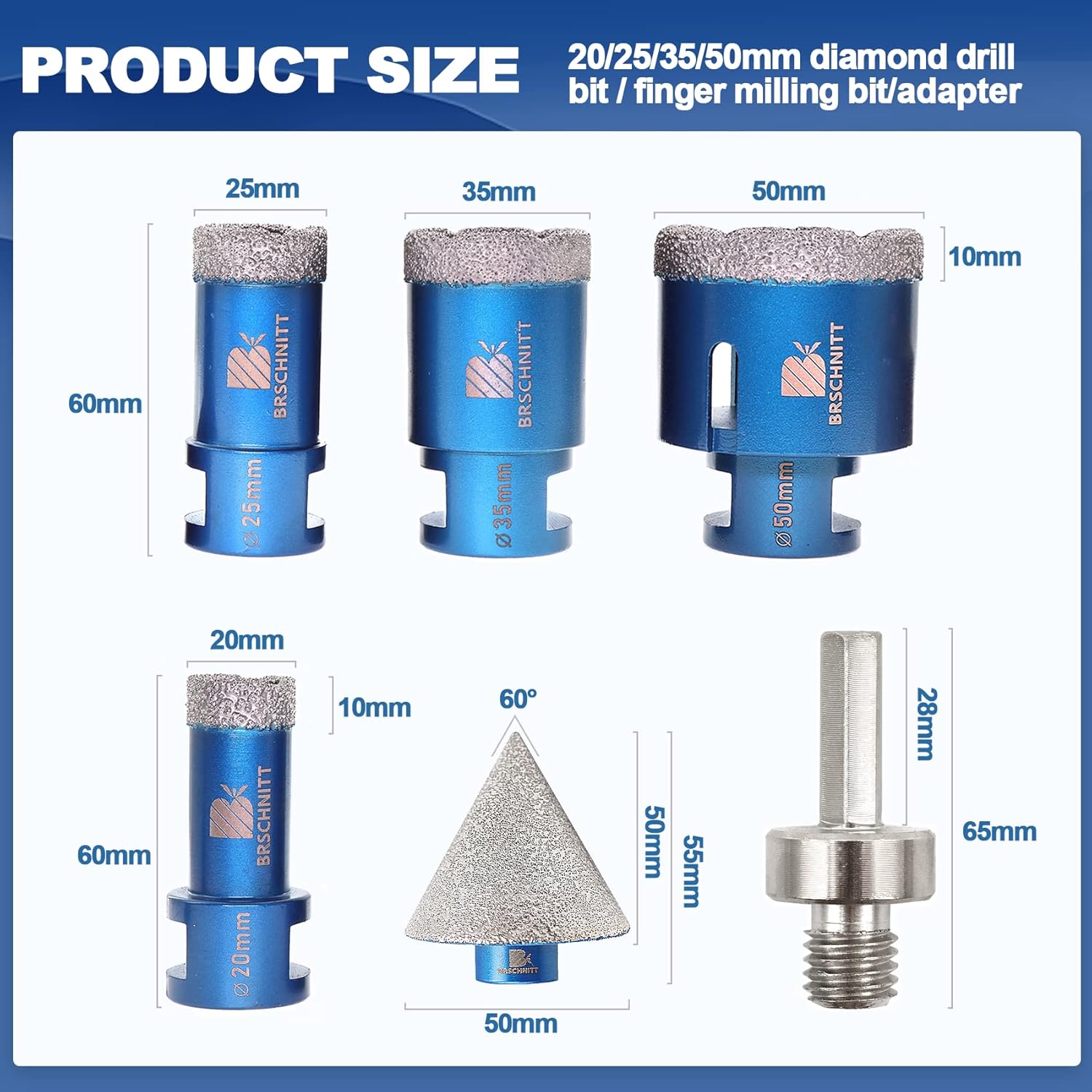 Brschnitt Set Punte Diamantate M14 per Piastrelle - immagine 2