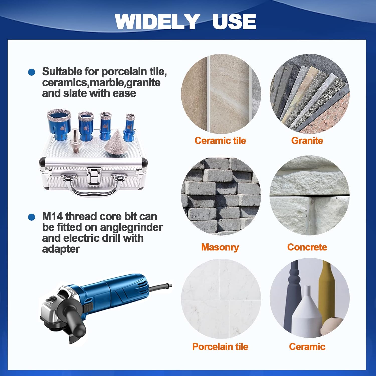 Brschnitt Set Punte Diamantate M14 per Piastrelle - immagine 4