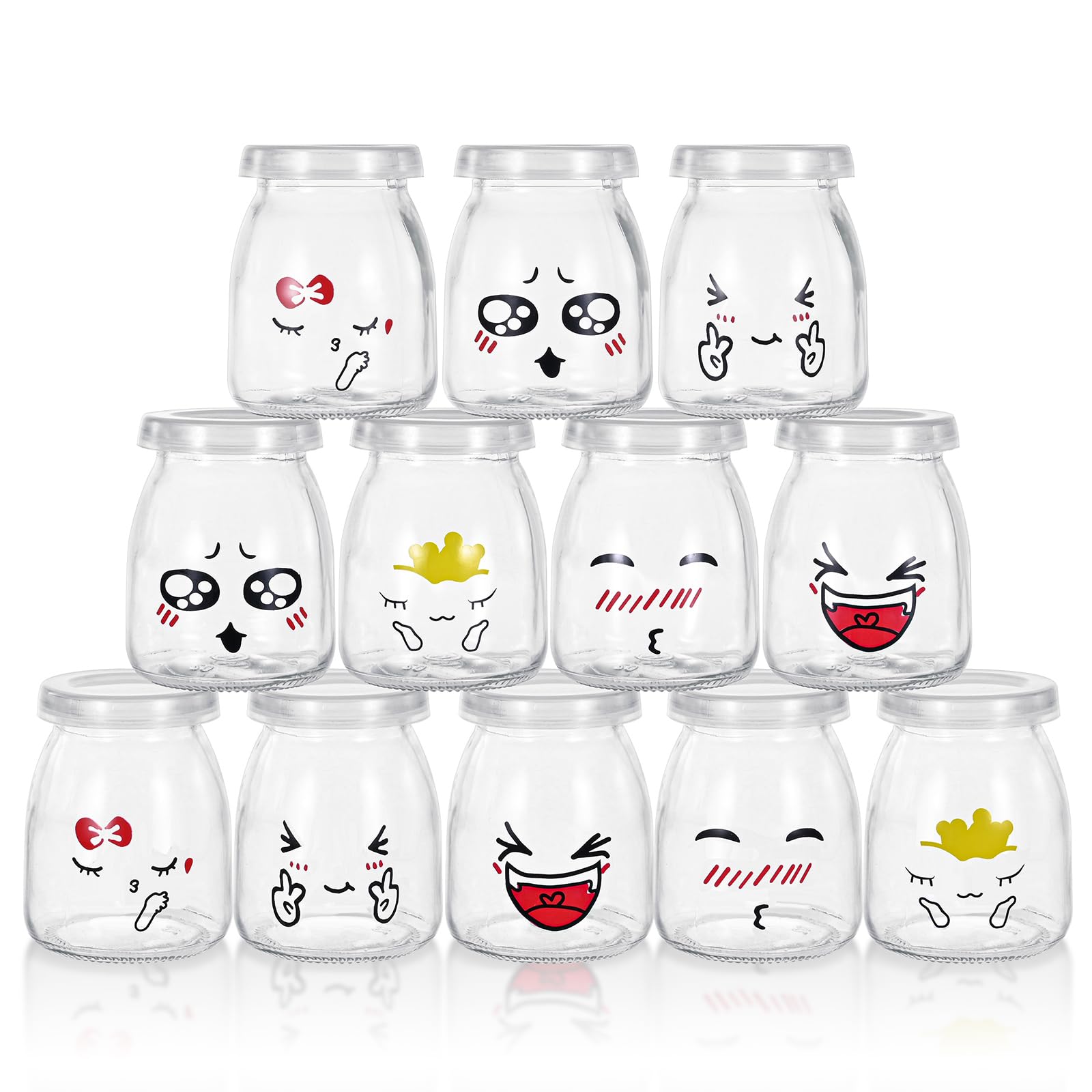 Mumdoyal Vasetti per Yogurt con Coperchio (12 pezzi)