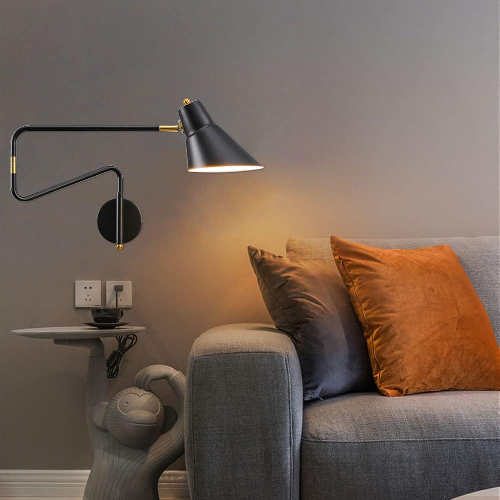 Applique da Parete Industriale E27 con Interruttore e Spina - immagine 2