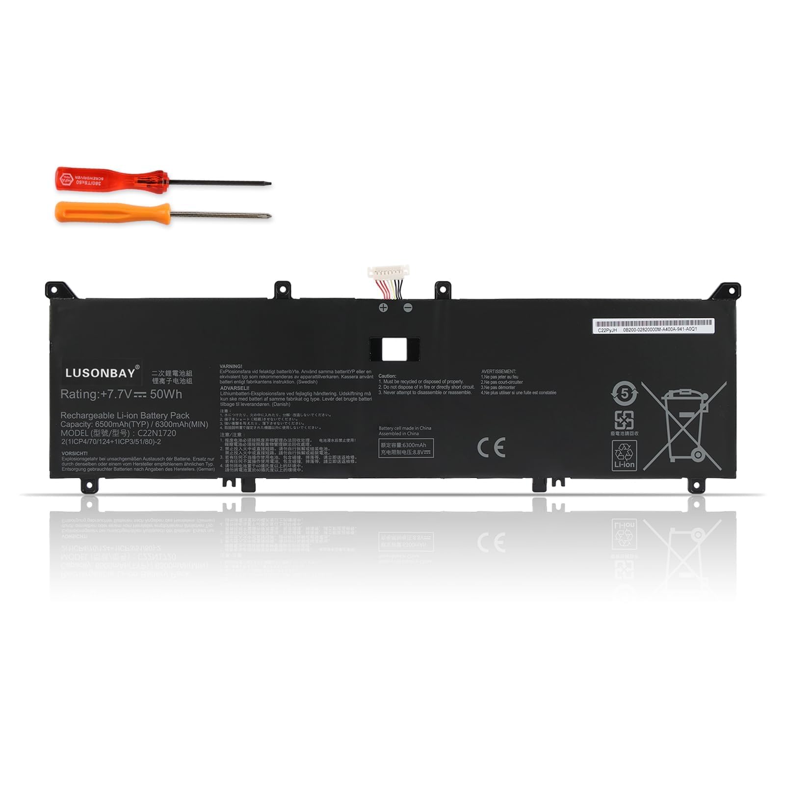 Lusonbay Batteria per PC Portatile Asus C22N1720 7.7V 50WH