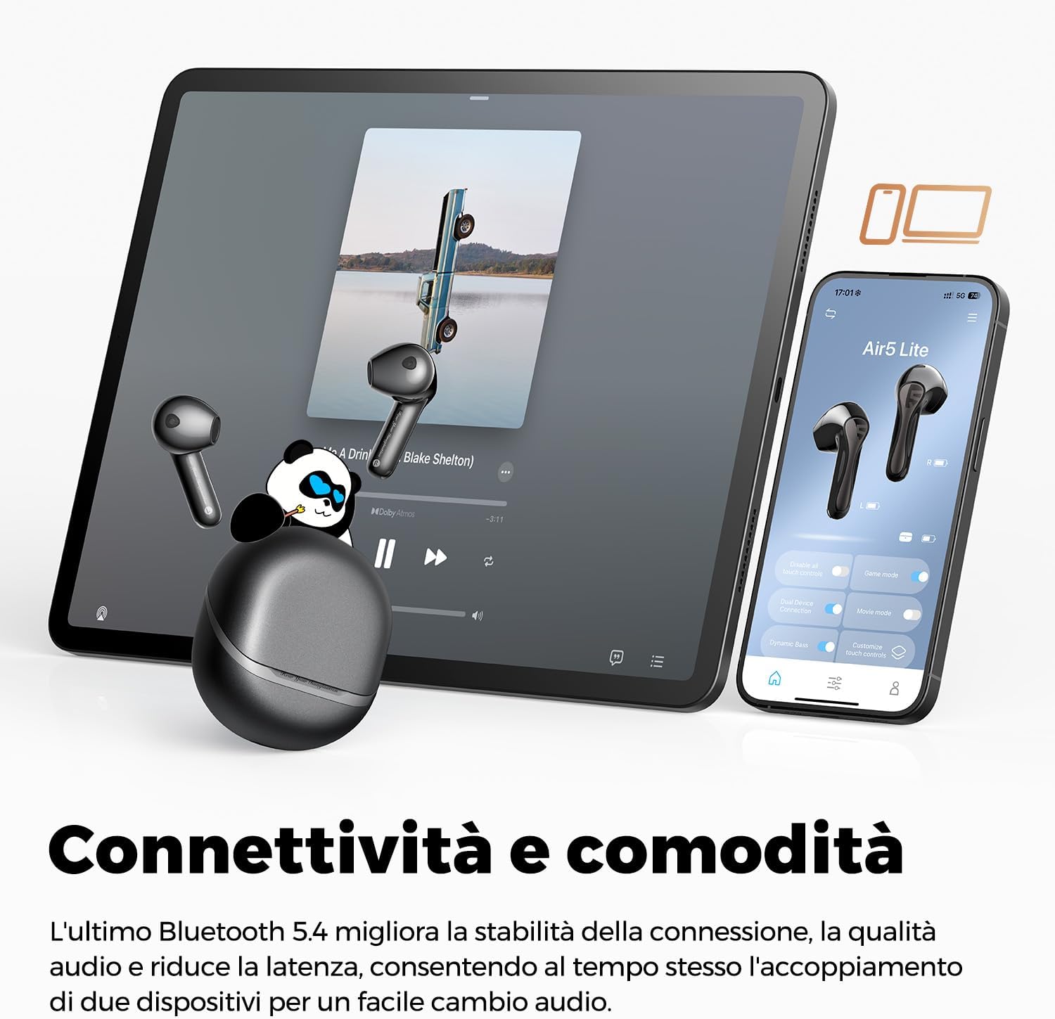 Soundpeats Air5 Lite - Cuffie Wireless Bluetooth 5.4 - immagine 4