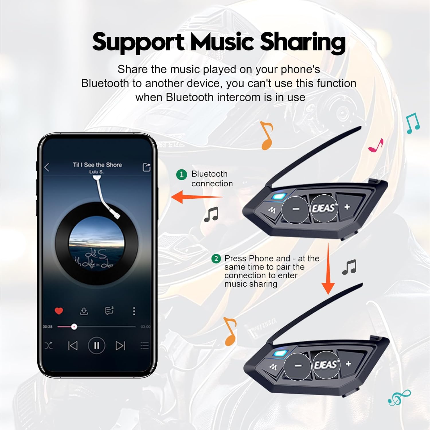 EJEAS MS20 Mesh 3.0 - Intercom di Gruppo Bluetooth 5.1 - immagine 6