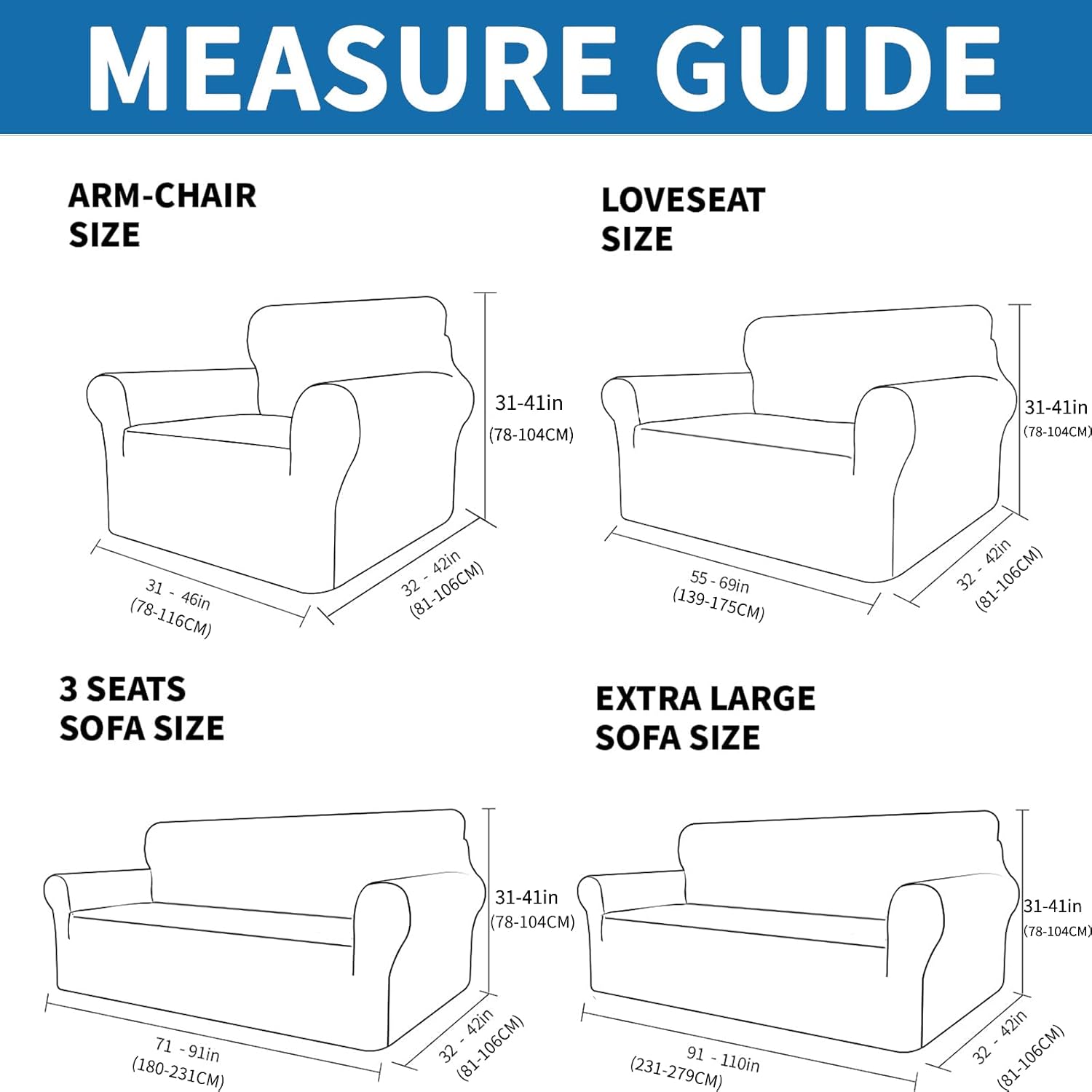 XINEAGE Copridivano 2 Posti Elasticizzato, Cachi - immagine 6
