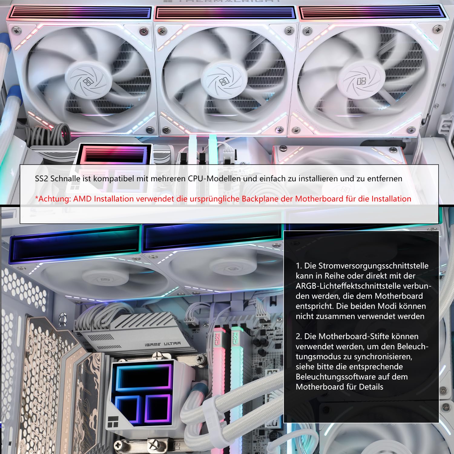 Frozen Infinity 360 Weiß - Dissipatore CPU AIO 360mm - immagine 6