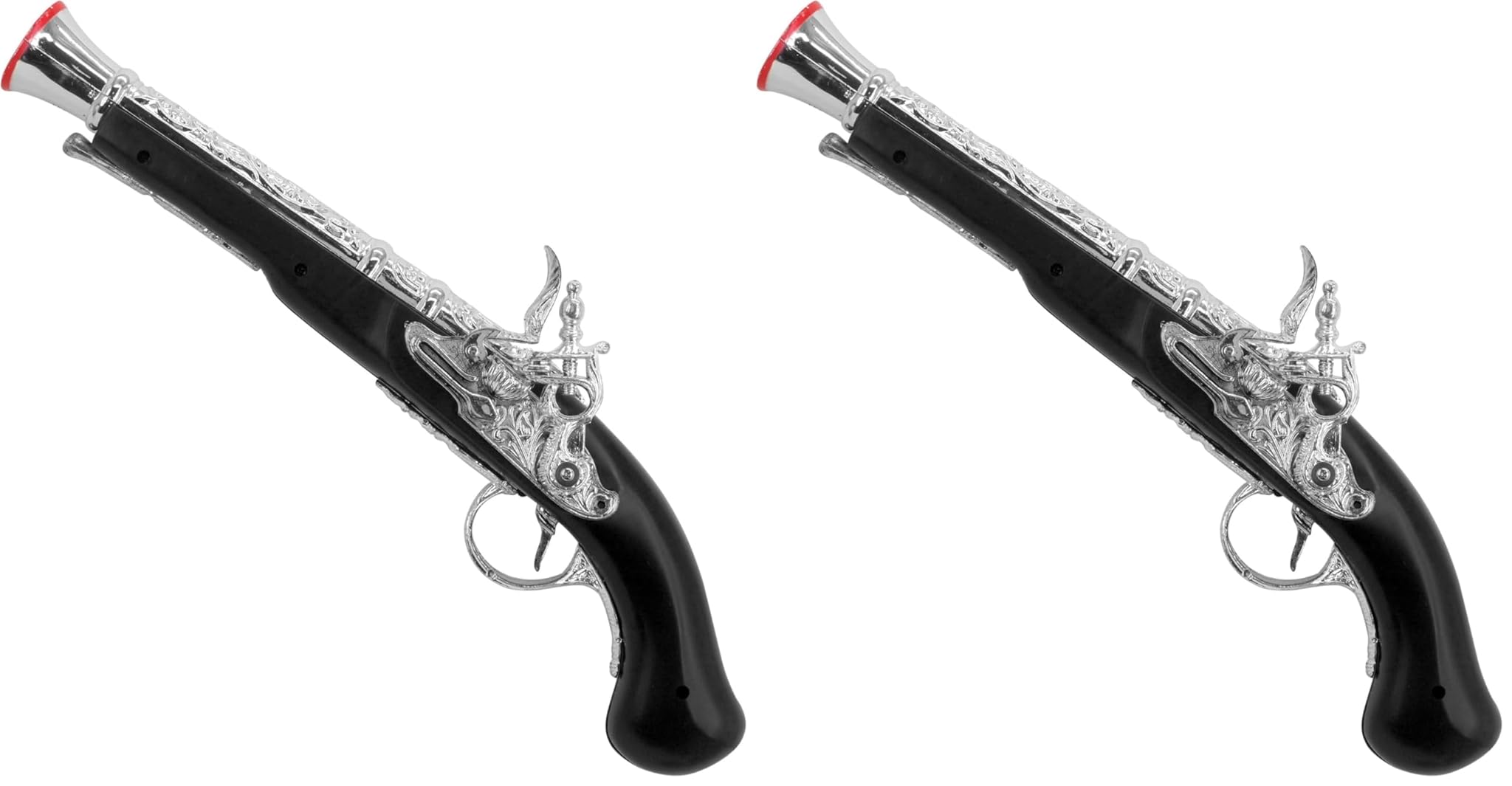 W WIDMANN MILANO Party Fashion - 3085P - Antica pistola da pirata, accessorio per costume, nera (Confezione da 2)