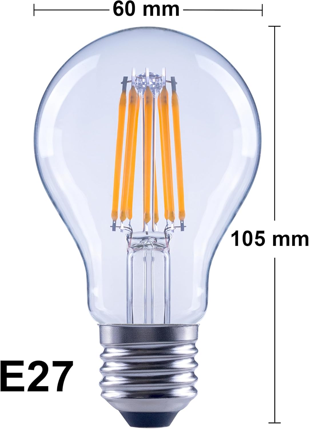 Greenandco 8 Lampadine LED Filamento E27 A60 7.2W - immagine 4