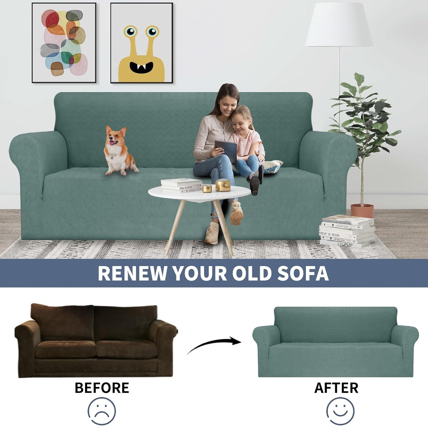 Ystyle Copridivano 4 Posti Elasticizzato, Verde - immagine 5