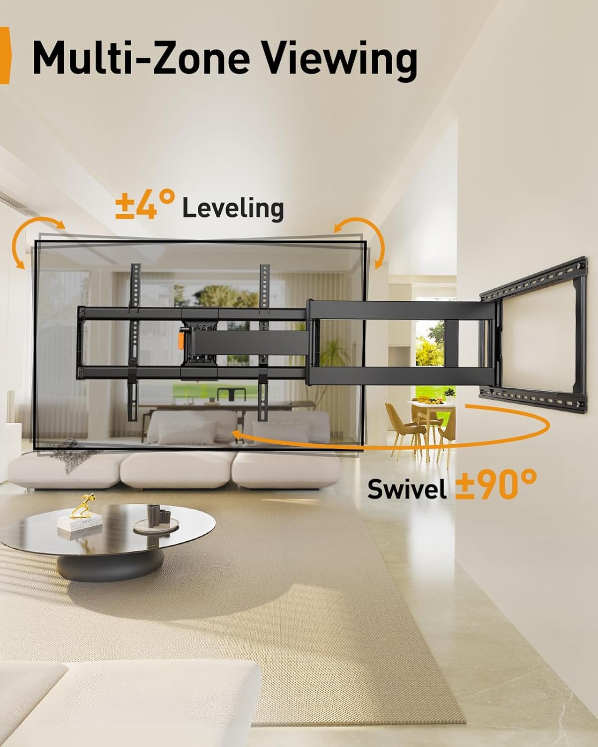 Perlegear Supporto TV Parete 42-90 Pollici Full Motion - immagine 6