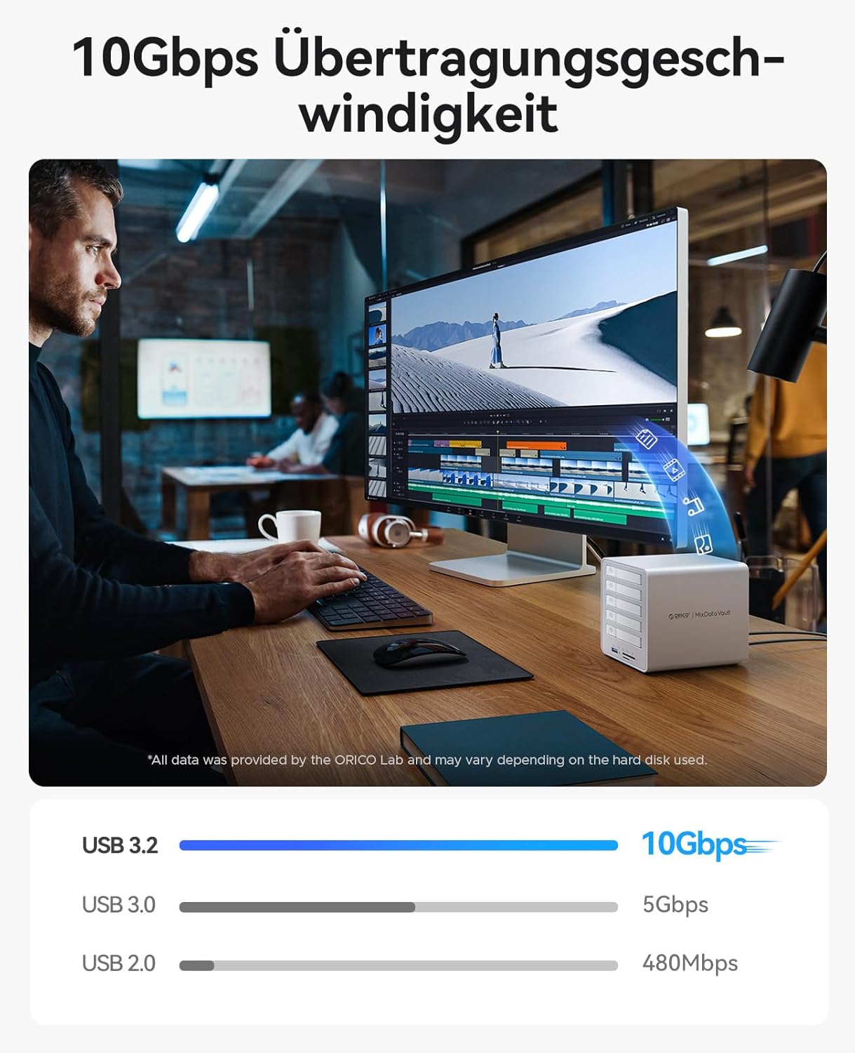 Orico Docking Station All-flash 5-Bay RAID USB 3.2 - immagine 6