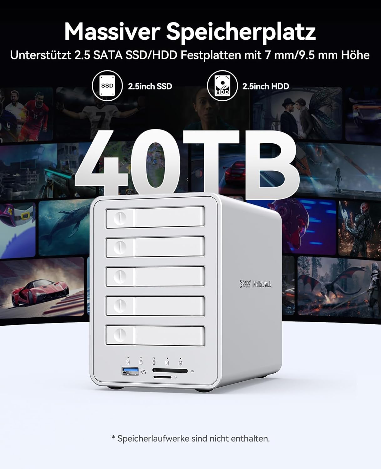 Orico Docking Station All-flash 5-Bay RAID USB 3.2 - immagine 7