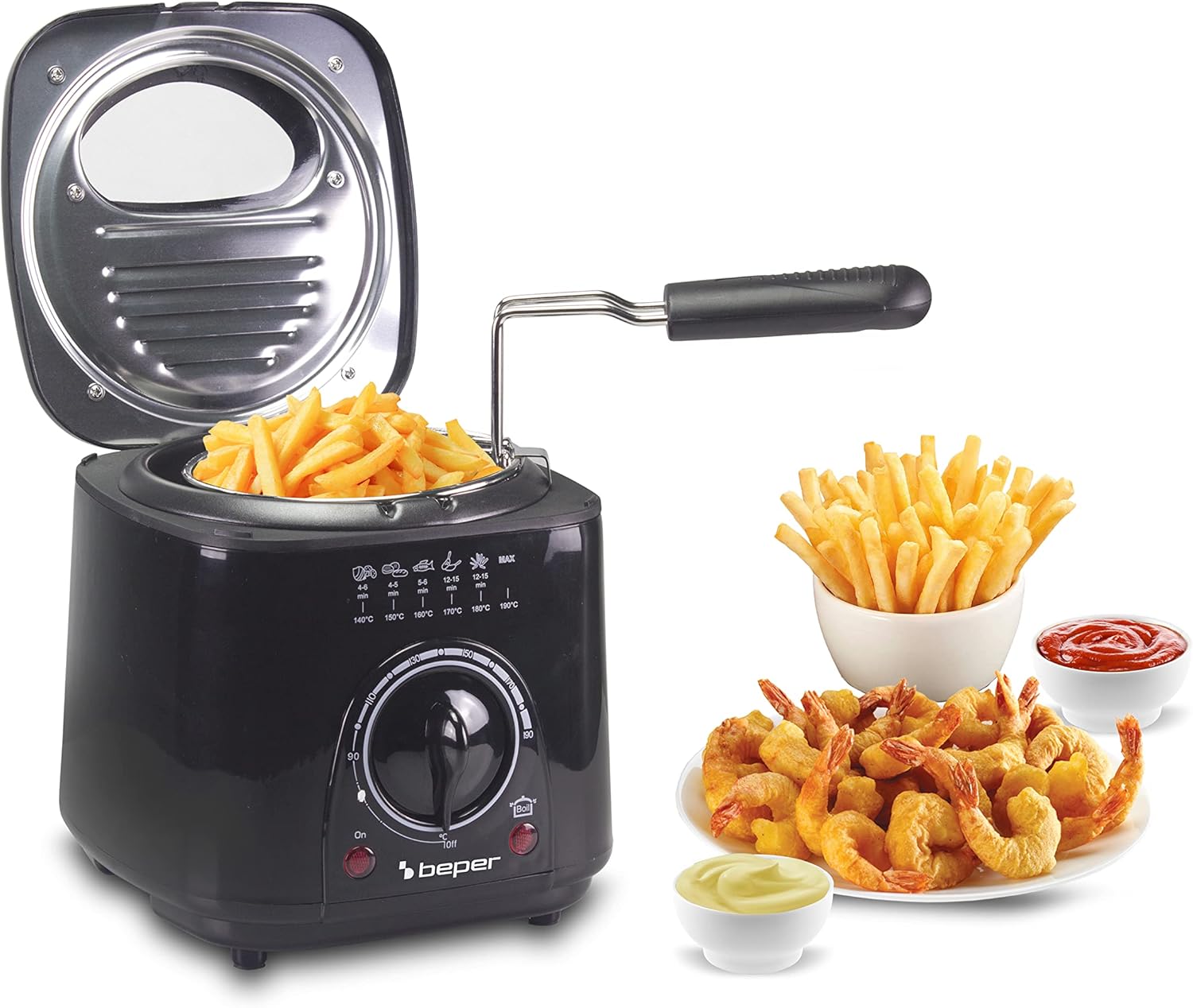 Beper Friggitrice Elettrica P101FRI100 1L 950W, Nera - immagine 1