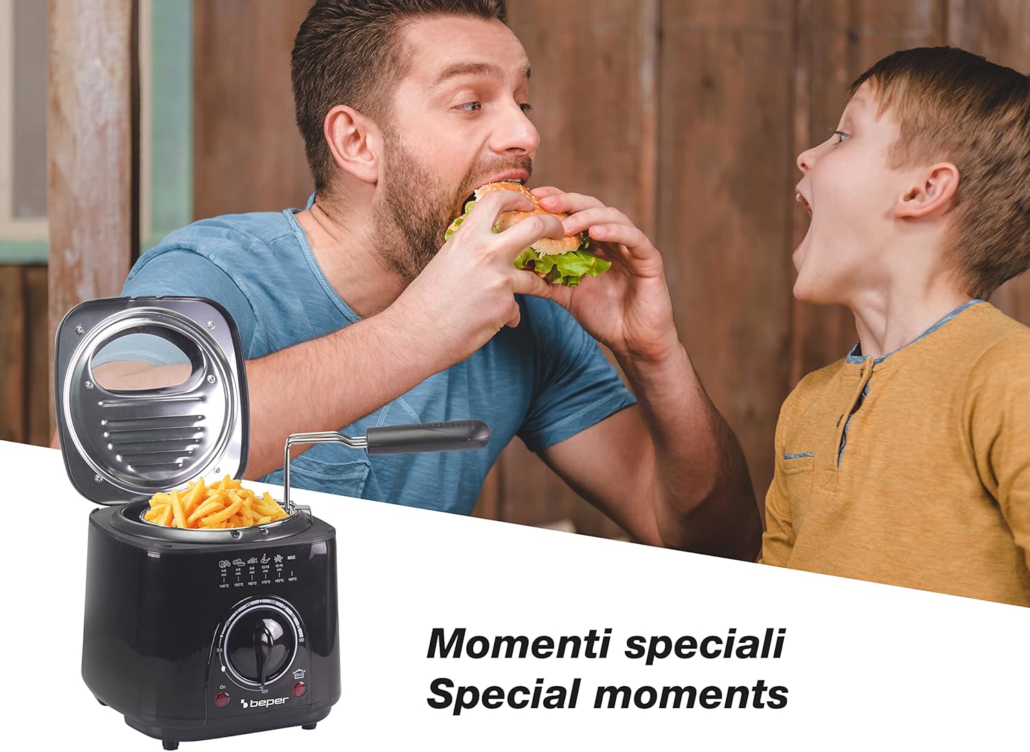 Beper Friggitrice Elettrica P101FRI100 1L 950W, Nera - immagine 5