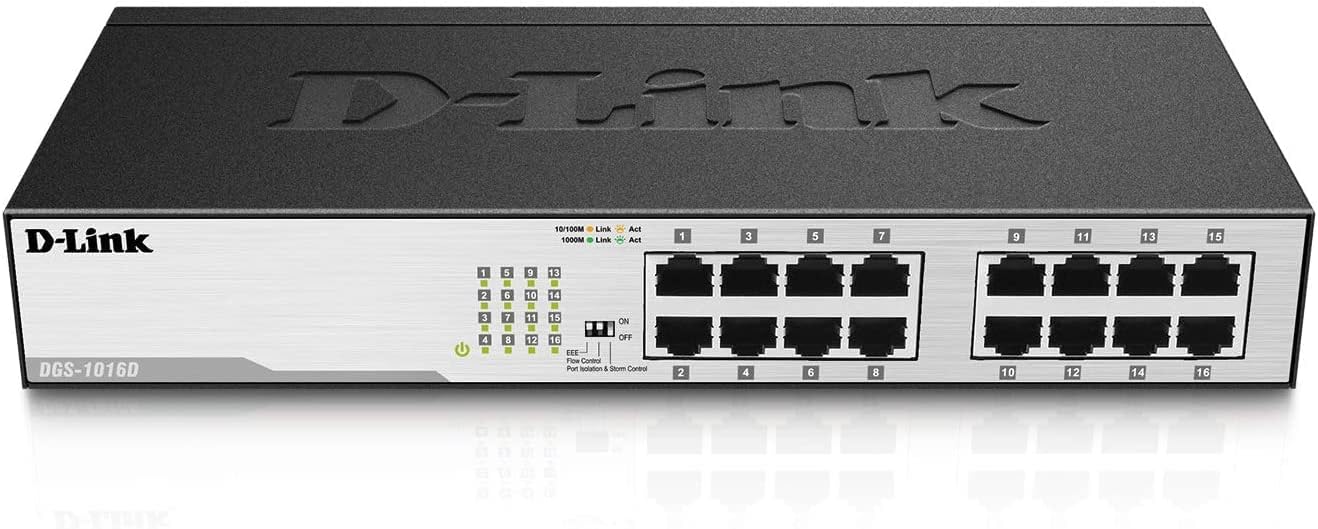 D-Link DGS-1016D Switch 16 Porte Gigabit, Nero - immagine 1